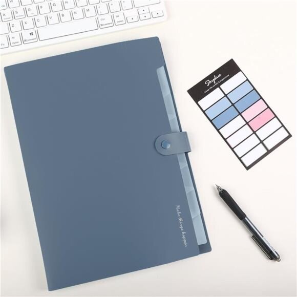 Expanding File Organizer with 8 Pockets, Accordion File Folders with Labels,Blue - Picture 6 of 7